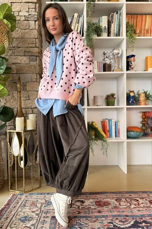 Edie Polka Dot Knit Rose